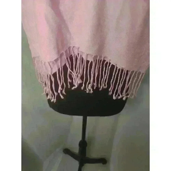Pink Pashmina Wrap With  Fringe 78" x 33" - Picture 4 of 4
